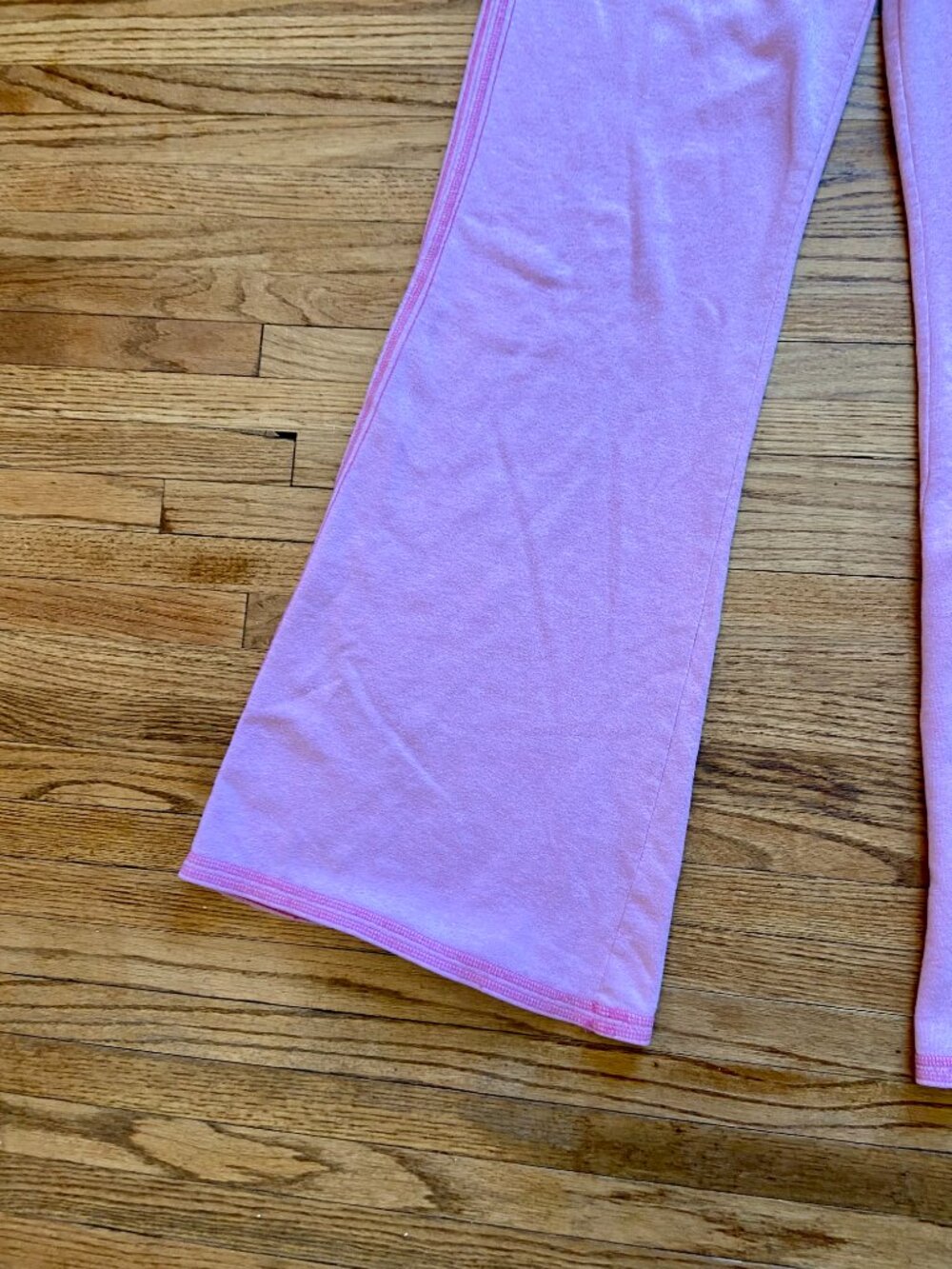 Victorias Secret PINK Flare Sweat Pants Drawstring Cotton Lightening Bolt Low L - Picture 5 of 14
